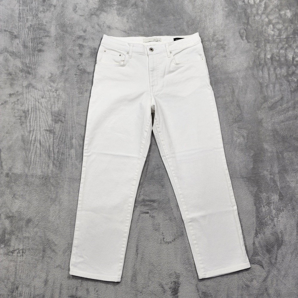 Ella Moss Jeans‎ Womens 6/28 Juniors White High Rise Straight Fit Stretch Denim